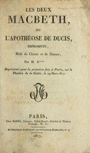 Tapa de Les Deux Macbeth, ou, L'apothéose de Ducis