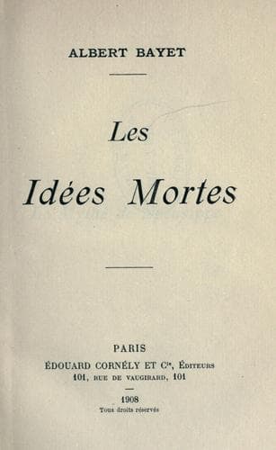 Tapa de Les idées mortes