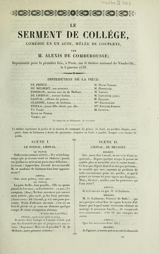 Tapa de Le serment de collége