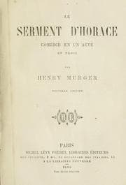 Tapa de Le serment d'Horace, comédie en un acte en prose