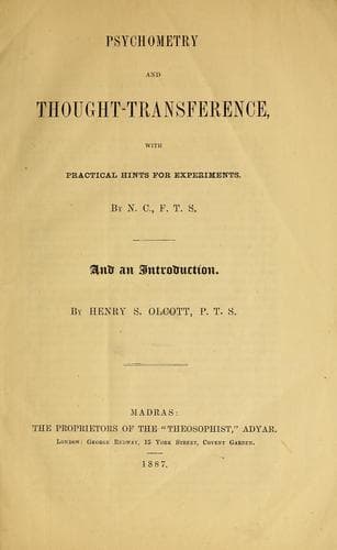 Tapa de Psychometry and thought-transference