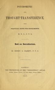 Tapa de Psychometry and thought-transference