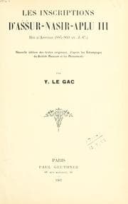 Tapa de Les inscriptions d'Aur-nasir-aplu III, roi d'Assyrie
