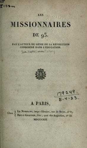 Tapa de Les missionnaires de 93