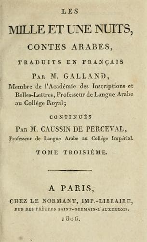 Tapa de Les mille et une nuits