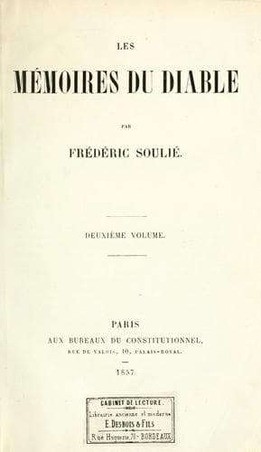 Tapa de Les mémoires du diable