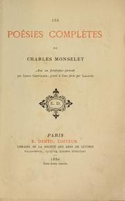 Tapa de Les poésies complètes de Charles Monselet
