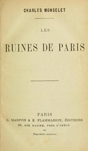 Tapa de Les ruines de Paris.
