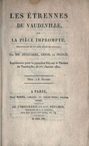 Tapa de Les étrennes du Vaudeville