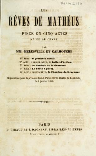 Tapa de Les rêves de Mathéus