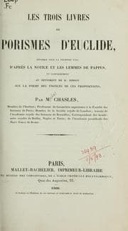 Tapa de Les trois livres de porismes d'Euclide