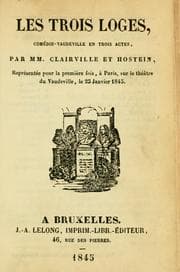 Tapa de Les trois loges, comédie-vaudeville en trois actes