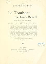 Tapa de Le tombeau de Louis Ménard