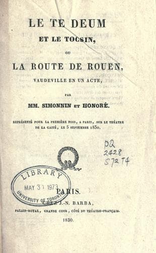 Tapa de Le Te Deum et le tocsin