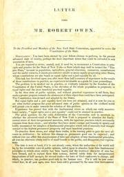 Tapa de Letter from Mr. Robert Owen