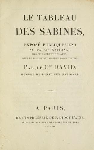 Tapa de Le tableau des Sabines