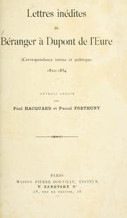 Tapa de Lettres inédites de Béranger à Dupont de l'Eure