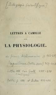 Tapa de Lettres à Camille sur la physiologie