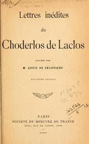 Tapa de Lettres inédites de Choderlos de Laclos