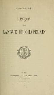 Tapa de Lexique de la langue de Chapelain