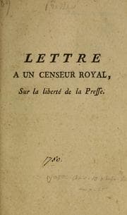Tapa de Lettre à un censeur royal
