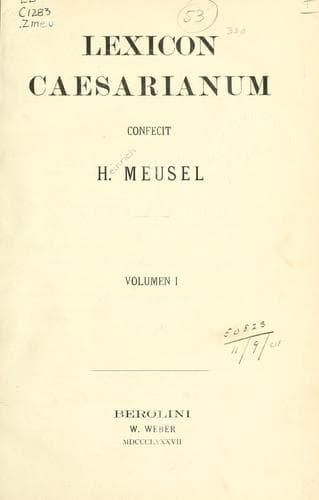 Tapa de Lexicon Caesarianum