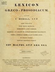 Tapa de Lexicon graeco-prosodiacum auctore T. Morell ..