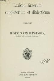 Tapa de Lexicon graecum suppletorium et dialecticum