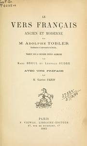 Tapa de Le vers français ancien et moderne
