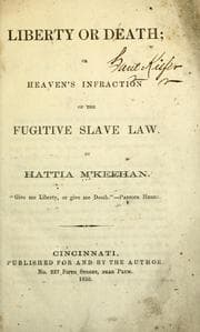 Tapa de Liberty or death, or, Heaven's infraction of the Fugitive slave law