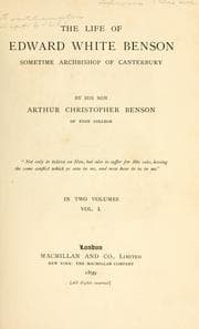 Tapa de The life of Edward White Benson