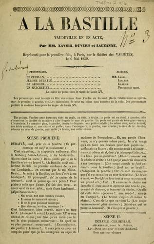 Tapa de À la Bastille
