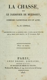 Tapa de La chasse, ou, Le jardinier de Muldorff
