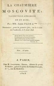 Tapa de La chaumière moscovite, vaudeville-anecdote en un acte