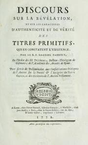 Tapa de Discours sur la révélation, et sur les caractères d'authenticité  et de vérité des titres primitifs qui en constatent l'existence ...