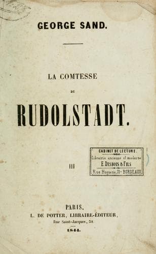 Tapa de La comtesse de Rudolstadt
