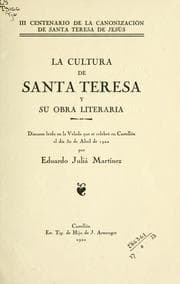 Tapa de La cultura de Santa Teresa y su obra literaria