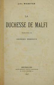 Tapa de La duchesse de Malfi