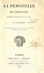 Tapa de La demoiselle de compagnie