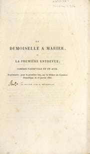 Tapa de La demoiselle à marier, ou, La première entrevue