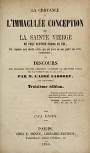 Tapa de La croyance à l'immaculée conception de la Sainte Vierge ne peut devenir dogme de foi