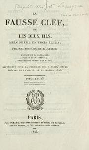 Tapa de La fausse clef, ou Les deux fils