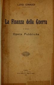 Tapa de La finanza della guerra e delle opere pubbliche