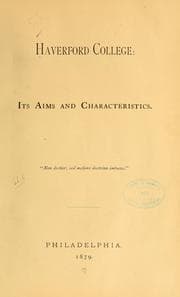 Tapa de Haverford college: its aims and characteristics ...
