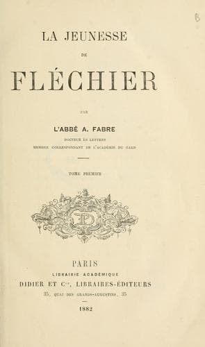 Tapa de La jeunesse de Fléchier