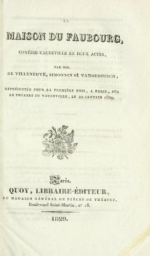 Tapa de maison du faubourg