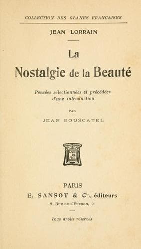 Tapa de nostalgie de la beauté