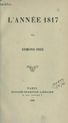 Tapa de L'année 1817