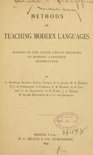 Tapa de Methods of teaching modern languages