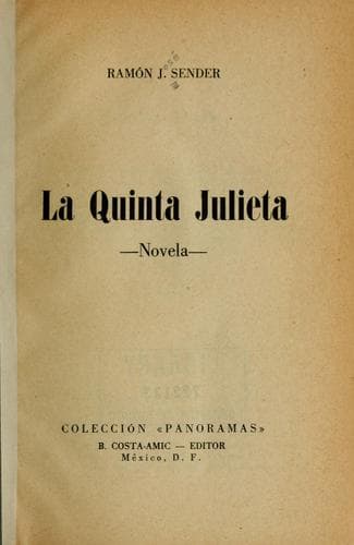 Tapa de La quinta Julieta, novela